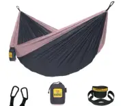 Wise Owl Outfitters Camping Portable Hammock Tree Straps Single Charcoal & Rose