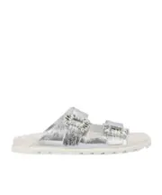 Roger Vivier Double Strap Slip-On Sandals 35,36,37,38,39,40,41 White