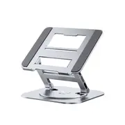 Adjustable Laptop Stand 360 Rotating Ergonimic Foldable Laptop Riser Silver