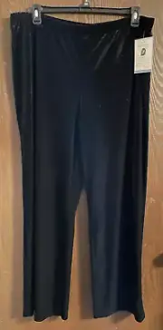 Jaclyn Smith Womens Black Velour Pants Size 1X - NWT