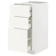 METOD / MAXIMERA base cb 3 frnts/2 low/1 md/1 hi drw, white/Vallstena white, 40x60x80 cm