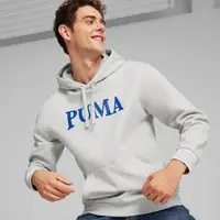 在飛比找蝦皮商城優惠-PUMA 帽T 基本系列 SQUAD 灰 藍LOGO 瘦子 