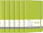 Comix 6 Pack Lined Journal Notebooks, 240 Pages, 5.5 x 8.3 inch, 8 Colors, Hardcover, Classic College Ruled Notebooks for Writing (Green)