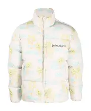 graphic-print padded jacket S,XXL White