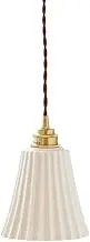 Sturdy Durable Ceramic Shade Pendant Light Interior Lighting Decoration Single Head Small Chandelier Adjustable Hanging Light Fixtures,Bedroom Bedside Balcony Bay Pendant Light Fixtures (NO.224)