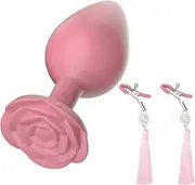 Silicone Bullet Butt Plug Training Massager Adjustable Nipple Clamp Tassel Nipple Ring Adult Sex Toys