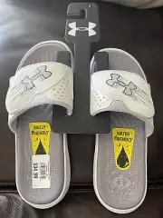 NEW Under Armour Mercenary Big Kids Youth Slide Sz 6 | UA 3026154-100 | White