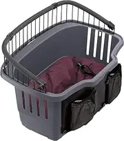Ferplast Small Dog Bicycle Carrier Atlas Bike 20 Rapid Bicycle Basket Max 7 Kg with Cushion, Pet Travel Box, Practical Hooking and Unhooking System, Safety Belt Included, 47 x 35,5 x h 34,5 cm Grey