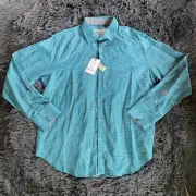 Robert Graham Mens Brixton Linen Long Sleeve Button Down Shirt Green NWT Sz S