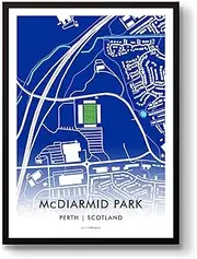 GroundDesigns ST JOHNSTONE FC Football Gift McDIARMID PARK Stadium Art A3 Print SJFC