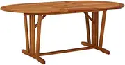 Outdoor Extendable Dining Table Solid Wood Eucalyptus 200x100x75 cm with Umbrella Hole - Patio, Garden, Wooden Seater, Foldable, Solid Leaf for Alfresco Dining