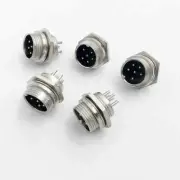 5 PCS 6 PIN MALE PANEL MOUNT MIKE MICROPHONE CONNECTOR JACK