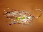 TROLLING FLIES & RIGS - White/Pearl RIGGED TROLLING FLY- size 5/0 (3 Pack)