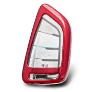For BMW Red Car Key Fob Cover Case Holder Shell Protector Accessories (for: BMW)