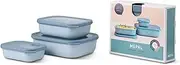 Mepal – Multi Bowl Cirqula 3-Piece Set – Food Storage Container with Lid - Suitable as Airtight Storage Box for Fridge & Freezer, Microwave Container & Servable Dish - 500, 1000, 2000ml - Nordic Black