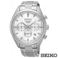 在飛比找momo購物網優惠-【SEIKO 精工】城市精英三眼計時石英腕錶(SSB221P