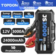 TOPDON JS3000 Car Duty Truck 12 Volt Jump Starter Booster Pack and Power Supply