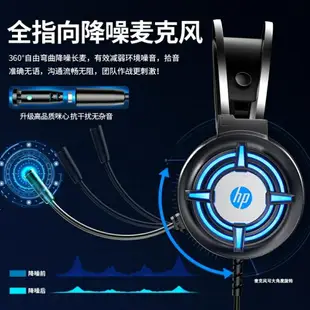 【樂天精選】HP/惠普H120電腦耳機頭戴式吃雞聽聲辨位電競游戲專用耳麥帶麥降噪有線