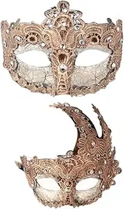 YUFENG Mardi Gras Half Masquerades Venetian Masks Costumes Party Accessory