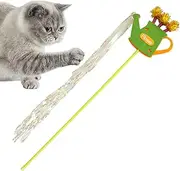 Cat String Toy - Cat Stick Toy - Interactive Long Feather Game Tassel Bite Resistant Pet Supplies for Boredom & Kitty