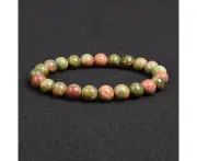 Genuine Natural Stone Bracelet Apatite Lapis Lazuli Agate Crystal Tiger Eye High Quality Gem Beads Bracelet Homme Jewelry Bangle - Unakite