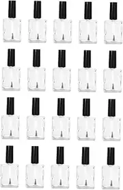 Ipetboom 15ml Plastic Pp Nylon Nail Polish Bottles Set Flat-Shape Sub-Packed Bottles Nail Art Supplies Present for Women