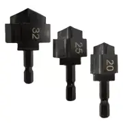 3Pcs PPR Lifting Stepped Drill Bit Water Pipe Connection Tool 20/25/32 for5642