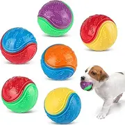 6 Pcs Squeaky Dog Ball, Pet Training Ball, Dog Interactive Dog Ball, Dog Toys Teeth Cleaning, Puppy Chew Toys, Dog Balls for Training, Interaction and Play