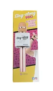 Sing-Along PRO Rose Gold Karaoke Microphone & Bluetooth Speaker All-In-One NEW