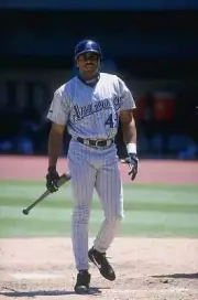 Outfielder Yamil Benitez of the Arizona Diamondbacks in action 1998 Old Photo 4