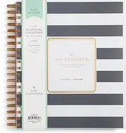 Blue Sky Day Designer for 2024-2025 Academic Year Daily and Monthly Planner, 8' x 10', Frosted Cover, Wirebound, Black Stripe (137885-A25)
