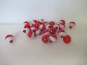 24 1" FISHING BOBBERS Small Round Ball Floats Plastic Snap on Float Choice