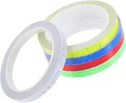 GANAZONO 5 Rolls Reflective Bike Warning Stickers Adhesive Decorative Reflective Tape for Increased Safety Glow The Dark Bicycle Reflectors Colors