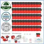 50 Packs CPR Pocket Mask Keychain Emergency Face Shields First Aid Kit