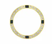 CREATED DIAMOND SAPAHIRE BEZEL FOR 26MM ROLEX TUDOR DATE DATEJUST WATCH GOLD