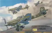 Eagle of the Eastern Front - Canvas Art with Ju 87 B-1 Stuka Relic - 18" x 12"