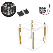 Acrylic Enclosure Clear Shell Case W/ Cooling Fan For Orange Pi Zero 3 Accessory