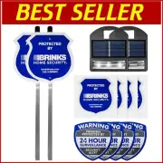 Complete Security Alarm Yard Sign & Solar LED Light Bundle with Stickers
