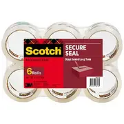 Scotch Secure Seal Tape 48mm x 50m Clear 6 Pack