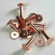 50pcs Solid Copper Rivets Burrs Fasteners Permanent Leather Saddlery Tack Repair
