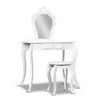 Keezi Kids Dressing Table Stool Set Vanity Mirror Makeup Princess Children White