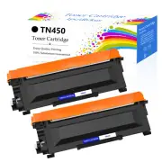 2Pack New TN450 Toner Compatible with Brother HL2240 2242D 2270DW MFC7360N Black