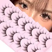 Manga Strips Eyelash Extensions Anime Handmade False Eyelashes Wispy 3D Volume Natural Look Lash Natural Soft Cat Eye Mink Fake Eyelashes Korean Japanese Asian Cosplay Wispy False Eyelash