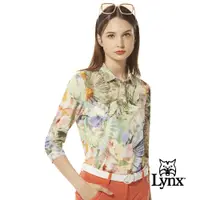 在飛比找PChome24h購物優惠-【Lynx Golf】女款歐洲進口布料柔軟舒適花草印花袖口設