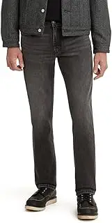 [Levi's] Men's 514 Straight Fit Cut Jeans (Also Available in Big & Tall), Midnight Worn - Black (Advanced Stretch), 35W x 30L