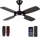 Ceiling Fans with Lights - 42" Black Outdoor Ceiling Fan with Light and Remot...