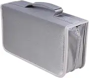 EPIGEIST 128Pieces Mercerized Cloth CD Storage Bag Large Capacity Handheld DVD Organizer Fashionable Grey CD Pouch Moistproof CD Holder for Home and Car Use