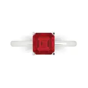 1.50 ct Asscher Cut Tourmaline Stone Wedding Bridal Promise Ring 14k White Gold