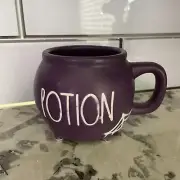 New Rae Dunn 2023 Halloween Potion Black Purple Cobweb Cauldron Mug