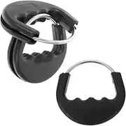 FOMIYES 3Pcs Rubber Dog Leash Handle, Comfortable Pet Pulling Rope Grip, Dog Walking Hand Grip for Outdoor Activities, Black